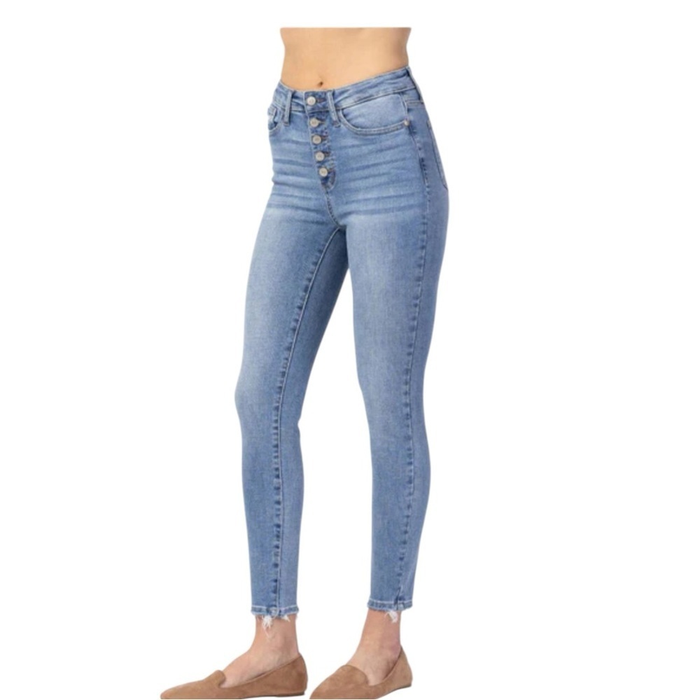 JUDY BLUE 88279
Ta Vannah HIGH-RISE BUTTON FLY SKINNY JEANS SZ 5/27